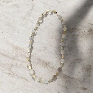 Mother Of Pearl white and golden beaded Women's Necklace